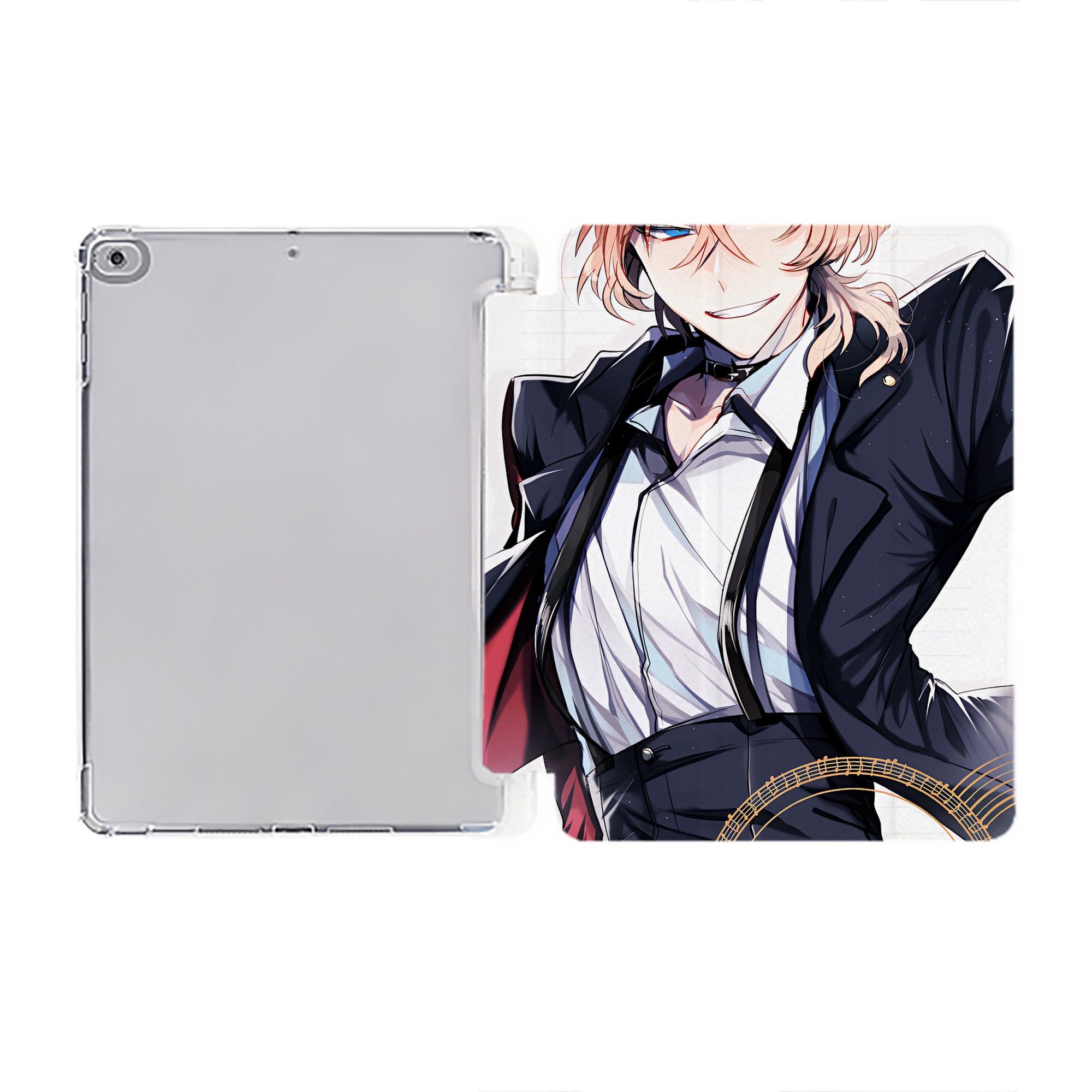 （画像用） 文豪ストレイドッグス Bungo Stray Dogs IPad ケース ペン収納付き 三つ折りスタンド PUレザー×シリコン 対応機種9.5/10.5/10.9インチ